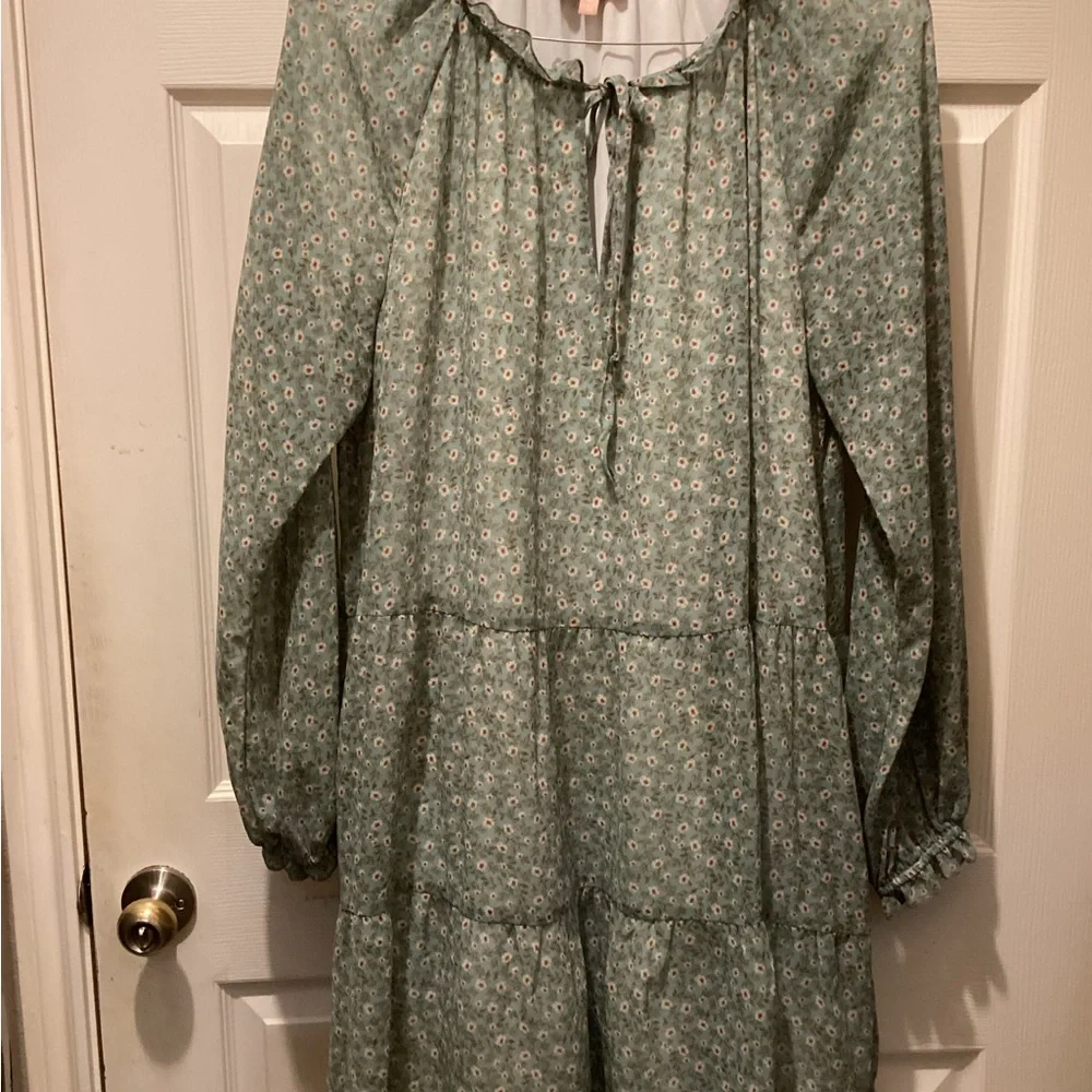 Show Me Your MuMu Kids Dress in Floral Green - Picture 1 of 5